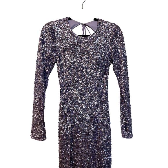 Sherri Hill 53447 Long Sleeve Sequin Prom/Pageant Dress- Lilac - Picture 3 of 10